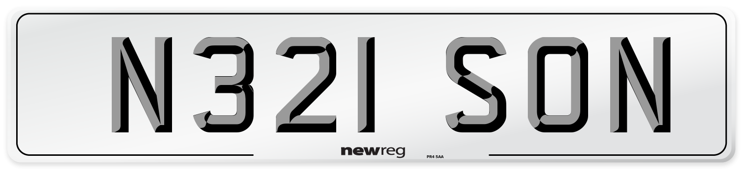 N321 SON Number Plate from New Reg